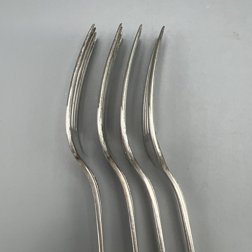 4 Dinner Forks WM A Rogers EVERLASTING A1 Plus Oneida 1940's Georgian Silverware - Picture 7 of 12